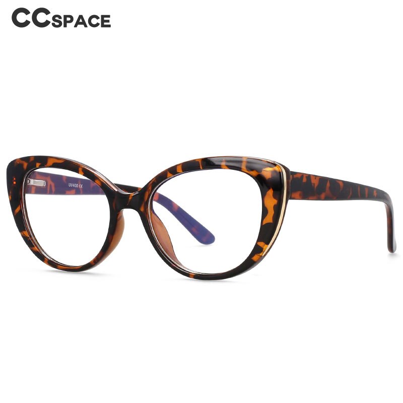 CCSpace Women's Full Rim Oval Cat Eye Tr 90 Titanium Eyeglasses 45677 Full Rim CCspace   