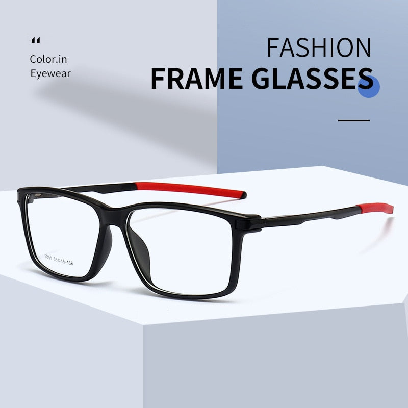 Gmei Men's TR 90 Square Aluminum Magnesium Sport Frame Eyeglasses 5851 Full Rim Gmei Optical   