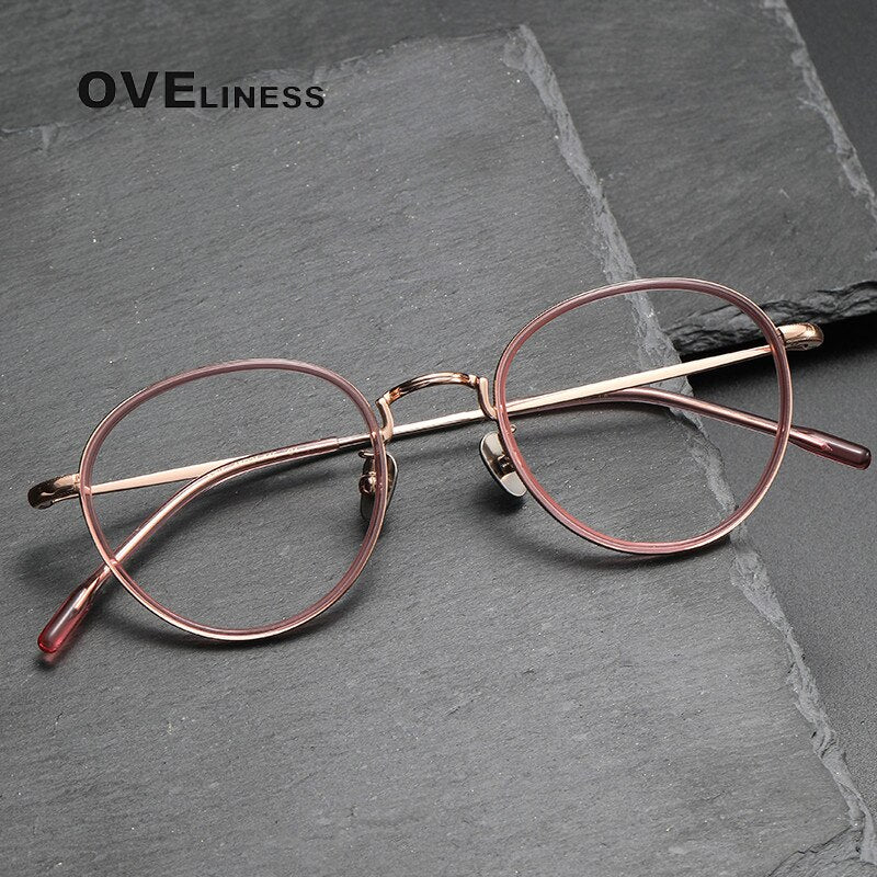 Oveliness Unisex Full Rim Round Titanium Eyeglasses 8507 Full Rim Oveliness   