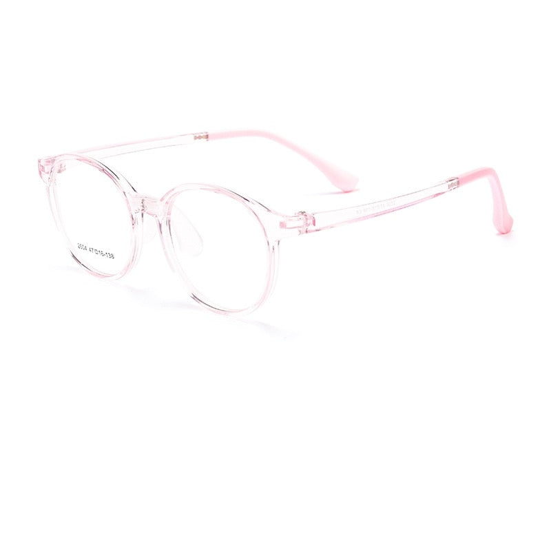 Yimaruili Children's Unisex Full Rim Tr 90 Round Eyeglasses 2604et Full Rim Yimaruili Eyeglasses Transparent Pink  