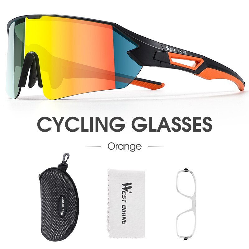 West Biking Unisex Semi Rim Tr 90 Polarized Sport Sunglasses Sunglasses West Biking 1 Len Orange SPAIN UV400 -1Lens