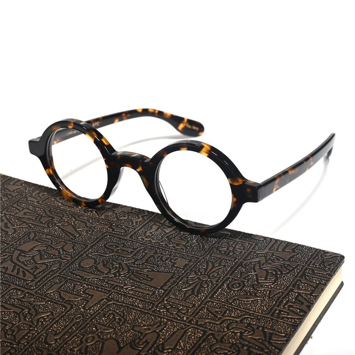 Cubojue Unisex Full Rim Round 42mm 46mm Acetate Hyperopic Reading Glasses Reading Glasses Cubojue   