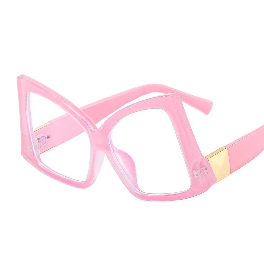 CCspace Women's Full Rim Oversized Square Cat Eye Acetate Eyeglasses 55385 Full Rim CCspace China C8Pink 