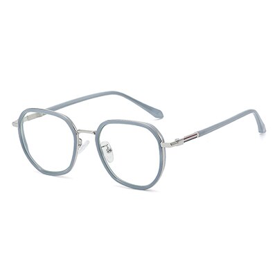 Ralferty Unisex Full Rim Irregular Square Alloy Eyeglasses D829 Full Rim Ralferty China C547 Blue 