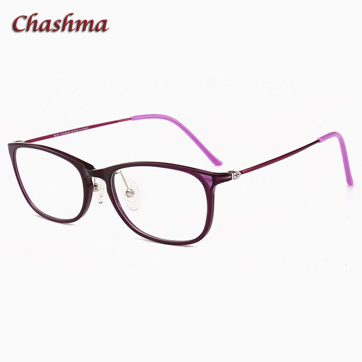 Chashma Women's Full Rim Square Ultem Resin Frame Eyeglasses 2205 Full Rim Chashma Purple  