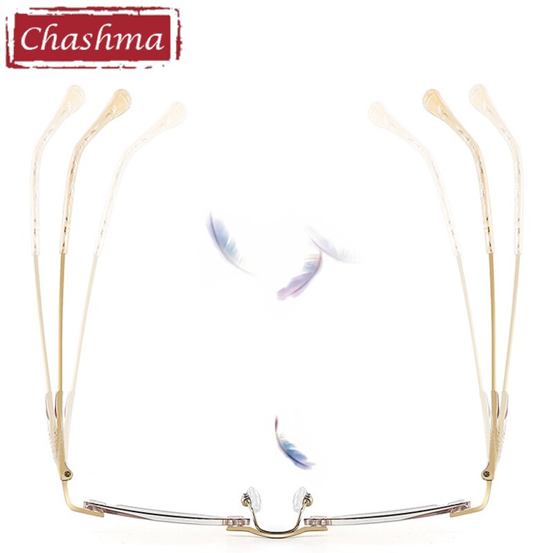 Chashma's Women's Rimless Irregular Square Titanium Eyeglasses 3304-1337 Rimless Chashma   