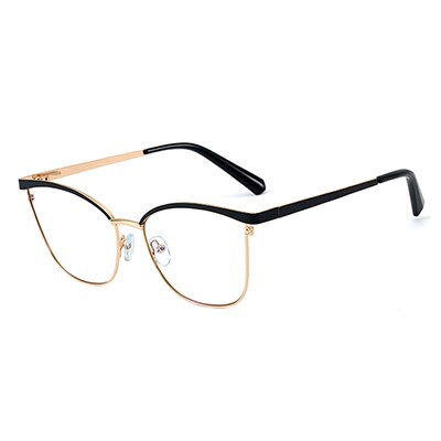 Ralferty Women's Full Rim Square Cat Eye Acetate Alloy Eyeglasses F95783 Full Rim Ralferty C5 Black China 