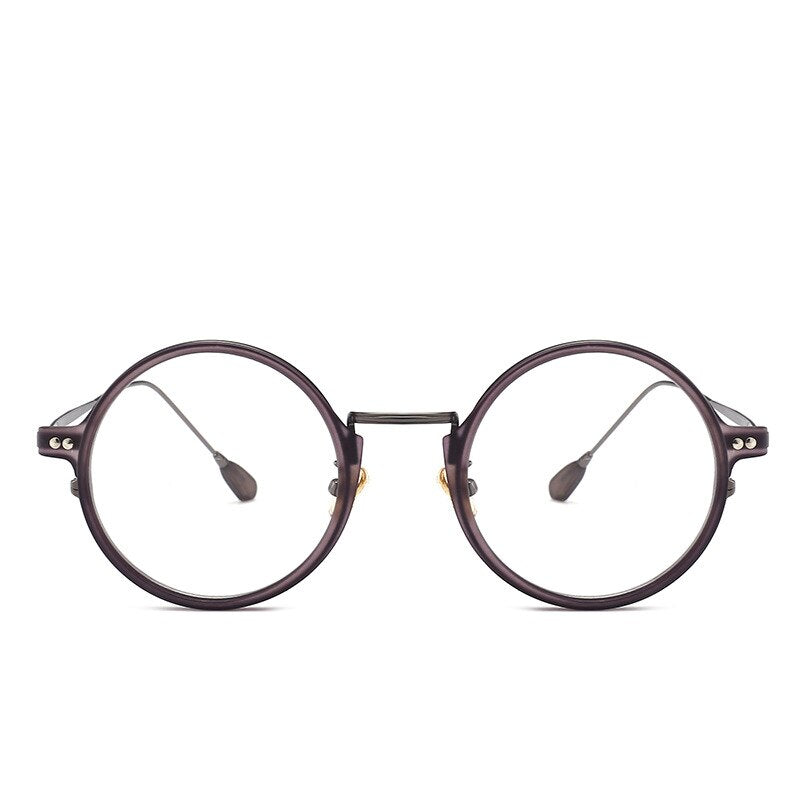 Cubojue Unisex Full Rim Round Acetate Alloy Hyperopic Reading Glasses 6810 Reading Glasses Cubojue   