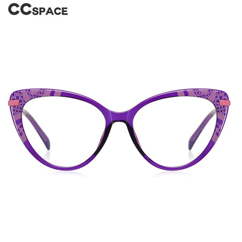 CCSpace Women's Full Rim Cat Eye Tr 90 Titanium Eyeglasses 53369 Full Rim CCspace   