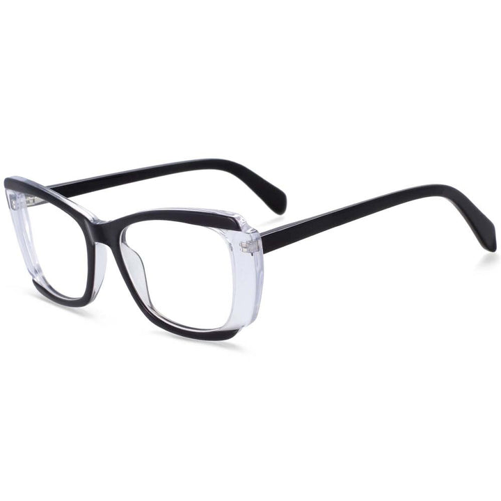 CCSpace Unisex Full Rim Square Acetate Patchwork Frame Eyeglasses 54120 Full Rim CCspace black China 
