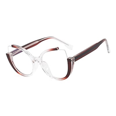 Ralferty Women' Full Rim Square Cat Eye Tr 90 Acetate Eyeglasses F82024 Full Rim Ralferty China C6 Coffee 