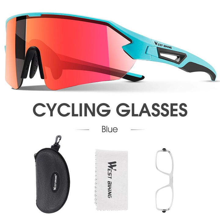 West Biking Unisex Semi Rim Tr 90 Polarized Sport Sunglasses Sunglasses West Biking 1 Len Blue SPAIN UV400 -1Lens