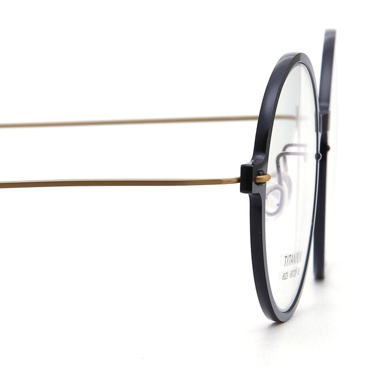 Muzz Unisex Full Rim Round Screwless Handcrafted Acetate IP Titanium Eyeglasses N6523 Full Rim Muzz   