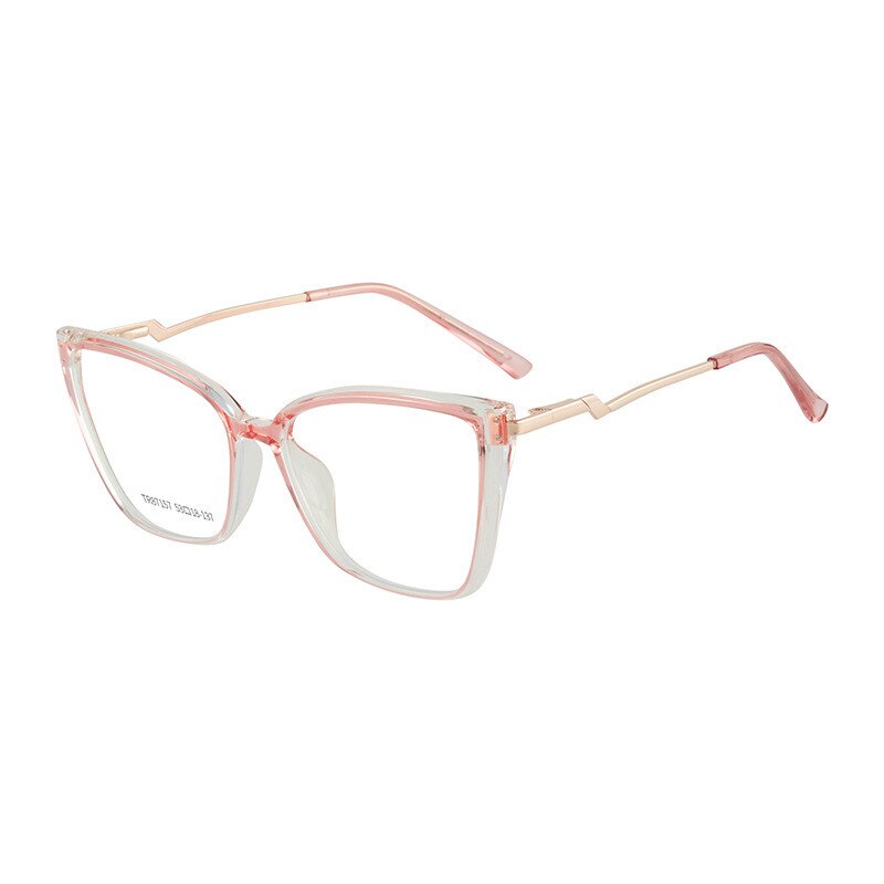 KatKani Women's Full Rim Cat Eye TR 90 Resin Frame Eyeglasses 7157 Full Rim KatKani Eyeglasses C3 Pink  
