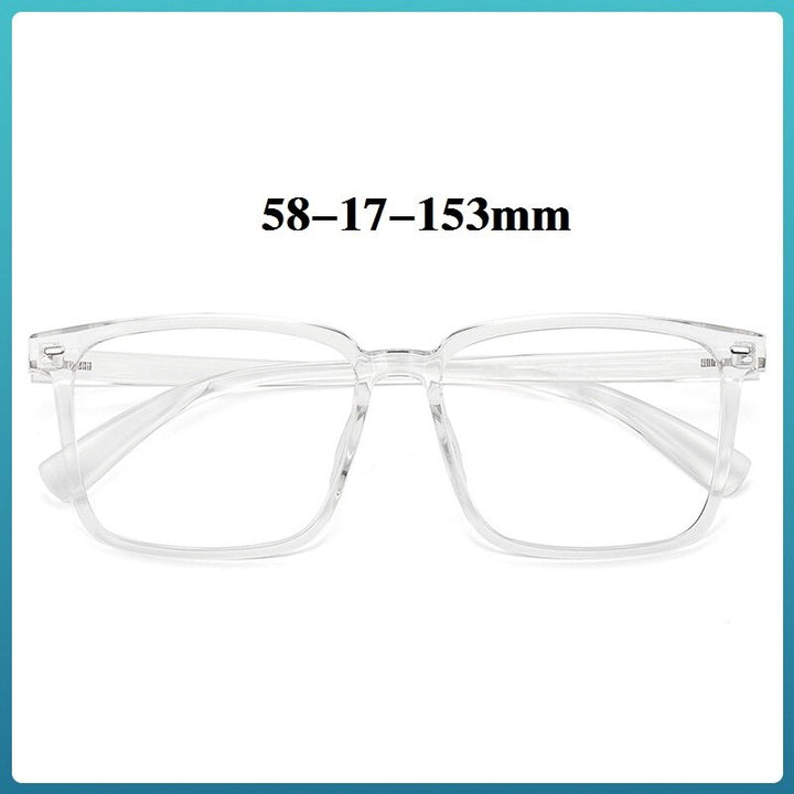 Cubojue Unisex Full Rim Large Square Tr 90 Titanium Frame Eyeglasses Full Rim Cubojue   