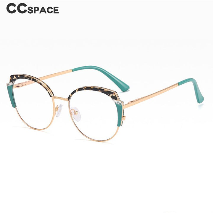 CCspace Women's Full Rim Square Tr 90 Titanium Eyeglasses 55383 Full Rim CCspace   