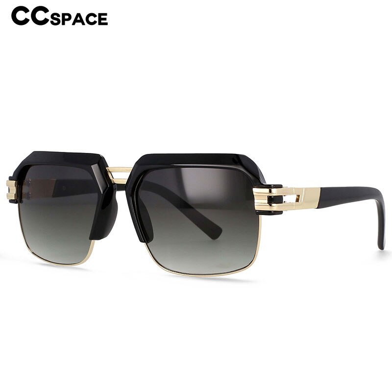 CCSpace Men's Full Rim Large Rectangular Double Bridge Acetate Frame Sunglasses 54599 Sunglasses CCspace Sunglasses   