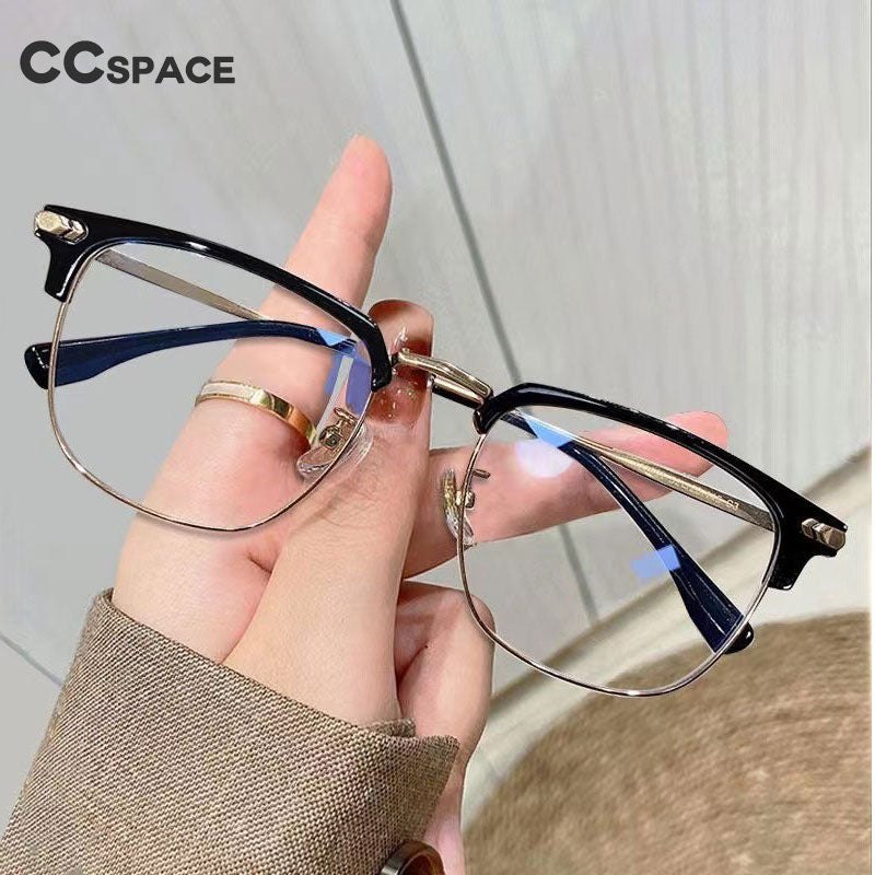 CCspace Men's Full Rim Square Alloy Eyeglasses 54558 Full Rim CCspace   