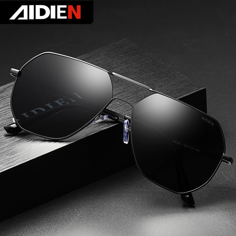 Aidien Men's Full Rim Alloy Frame Myopic Polarized Lens Sunglasses 8692 Sunglasses Aidien   