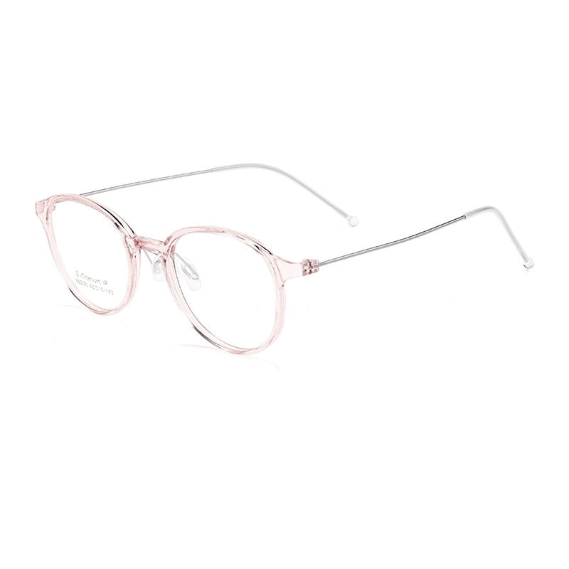 KatKani Unisex Full Rim Round Square Tr 90 Titanium Eyeglasses 5820N Full Rim KatKani Eyeglasses Water Pink  
