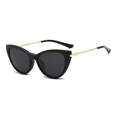 Ralferty Women's Full Rim Oval Cat Eye Acetate Eyeglasses With Clip On Polarized Sunglasses 2353 Clip On Sunglasses Ralferty Black As picture 