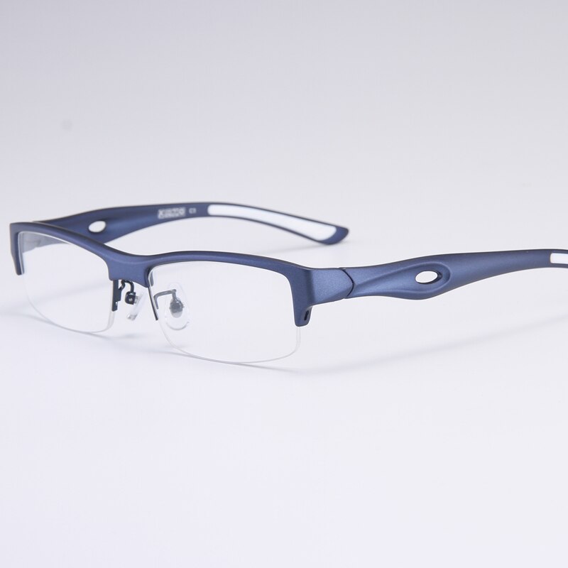 Bclear Men's Semi Rim Rectangle Tr 90 Sport Eyeglasses My1077 Semi Rim Bclear Blue white  