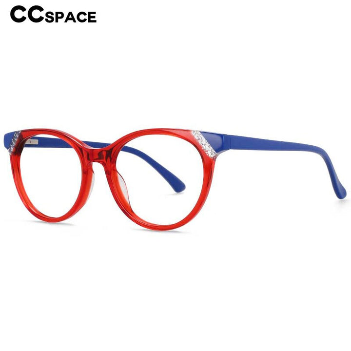 CCSpace Women's Full Rim Cat Eye Acetate Eyeglasses 55268 Full Rim CCspace   