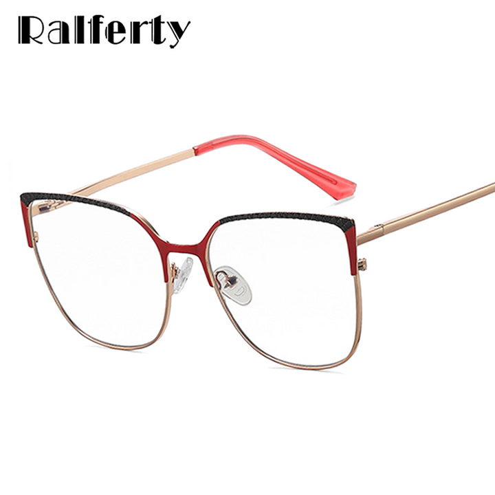 Ralferty Women's Full Rim Square Cat Eye Alloy Eyeglasses F91231 Full Rim Ralferty   