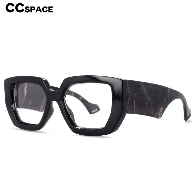 CCSpace Unisex Full Rim Oversized Square Acetate Frame Eyeglasses 54035 Full Rim CCspace   