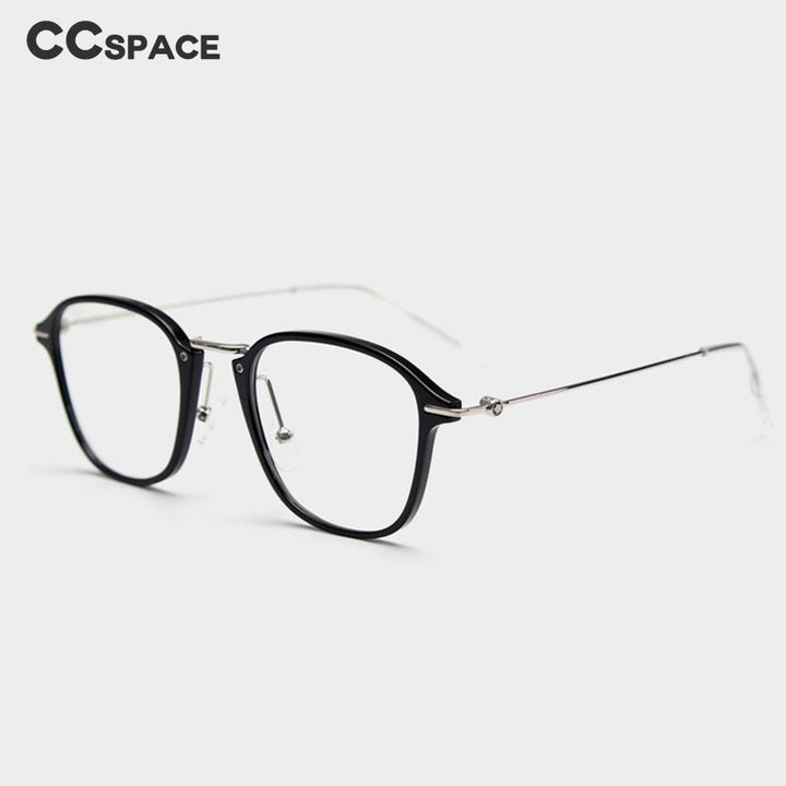 CCspace Unisex Full Rim Square Tr 90 Titanium Eyeglasses 54545 Full Rim CCspace   