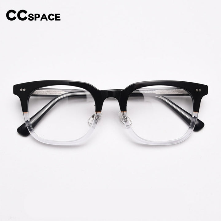 CCSpace Unisex Full Rim Square Acetate Eyeglasses 55693 Full Rim CCspace   