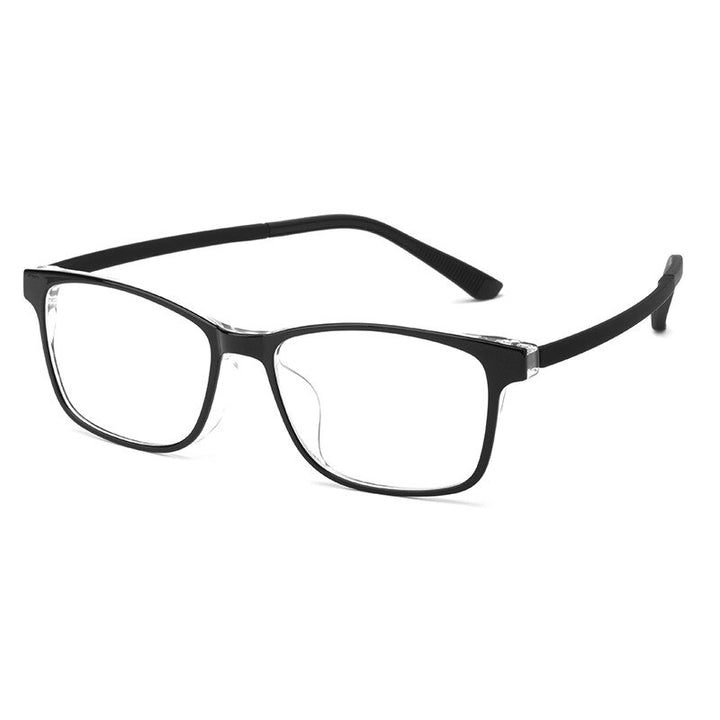 KatKani Unisex Full Rim Square Ultem Eyeglasses 89103r Full Rim KatKani Eyeglasses Black  
