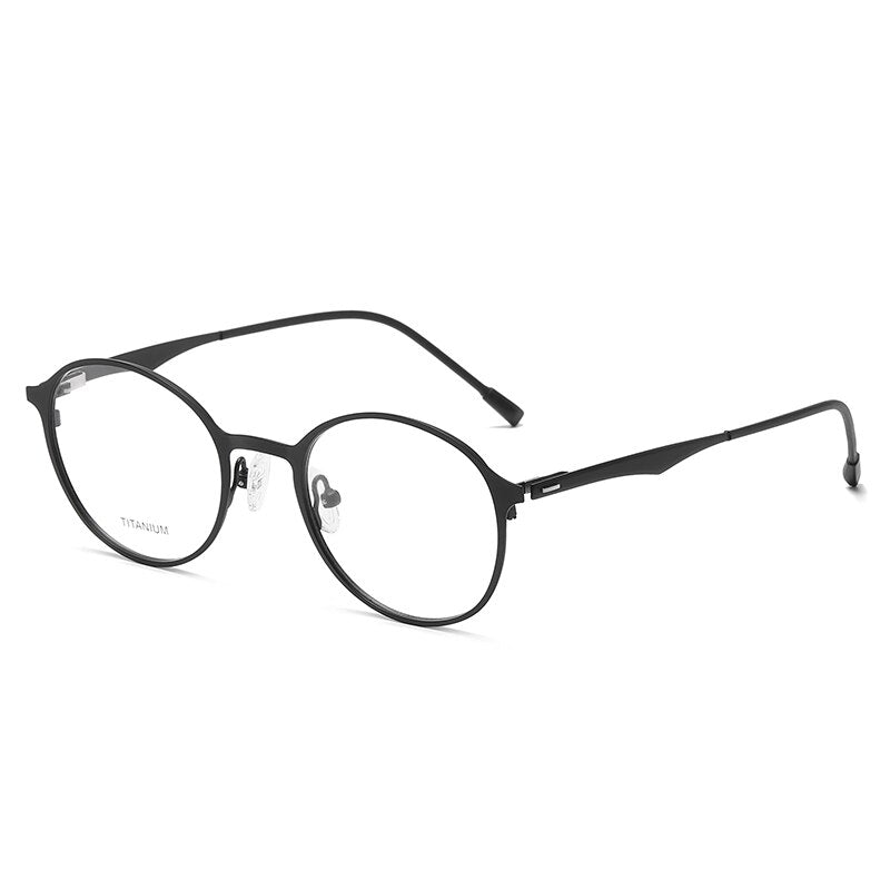 Zirosat Unisex Full Rim Round Titanium Eyeglasses P8821 Full Rim Zirosat black  