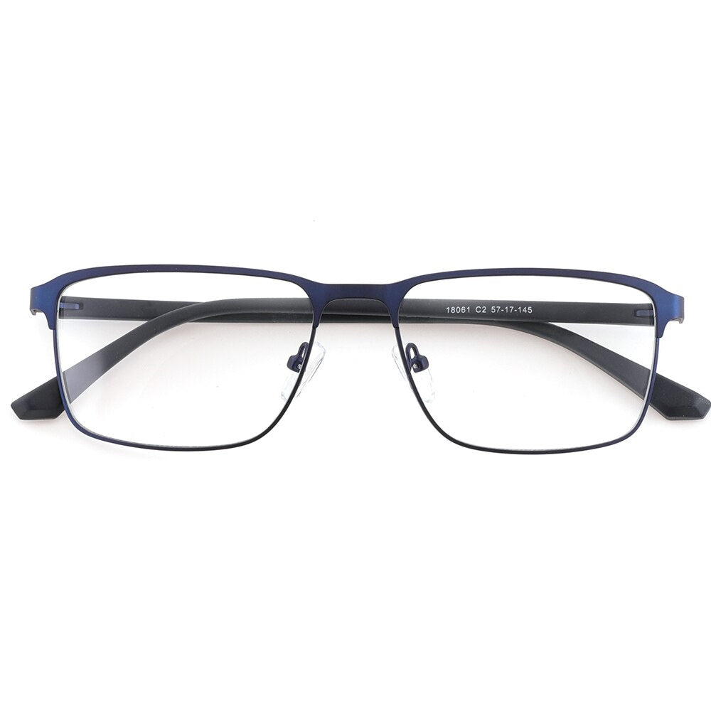 Laoyehui Men's Eyeglasses Square Alloy Reading Glasses 18061 Reading Glasses Laoyehui 0 Blue 