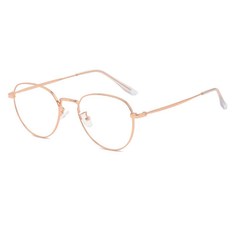 Hotochki Women's Full Rim Round Oval Alloy Eyeglasses L2092 Full Rim Hotochki ROSE-GOLD  