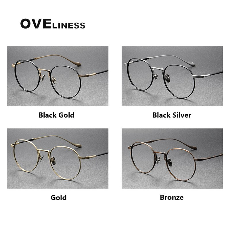 Oveliness Unisex Full Rim Round Titanium Eyeglasses 3058 Full Rim Oveliness   