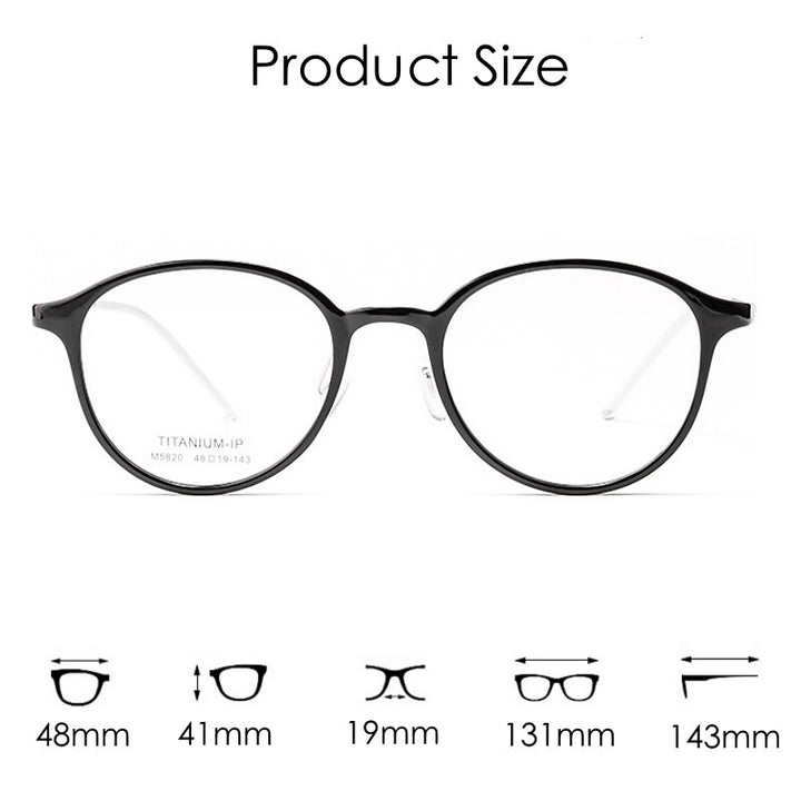 KatKani Unisex Full Rim Round Square Tr 90 Titanium Eyeglasses 5820N Full Rim KatKani Eyeglasses   