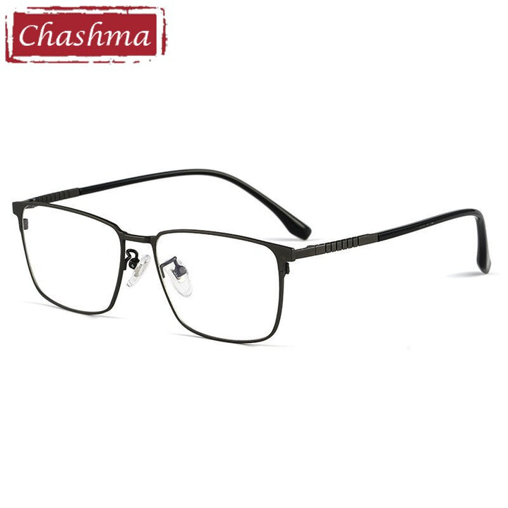 Chashma Ottica Unisex Full Rim Square Titanium Eyeglasses 8633 Full Rim Chashma Ottica Gray  