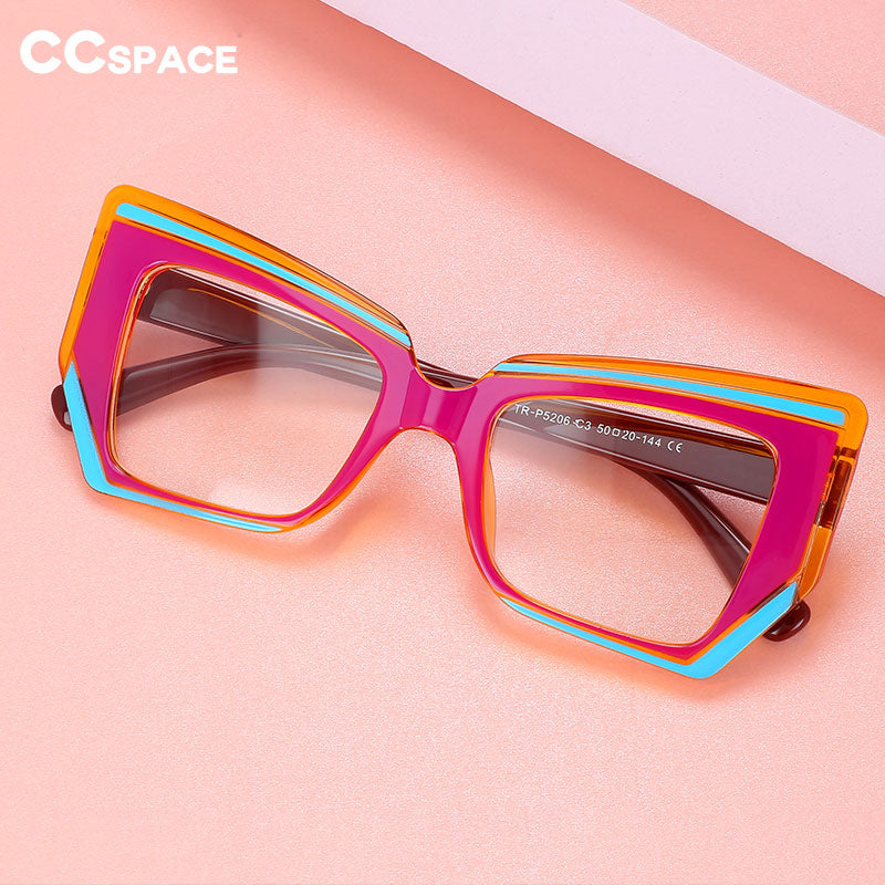 CCSpace Women's Full Rim Square Tr 90 Eyeglasses 56416 Full Rim CCspace   