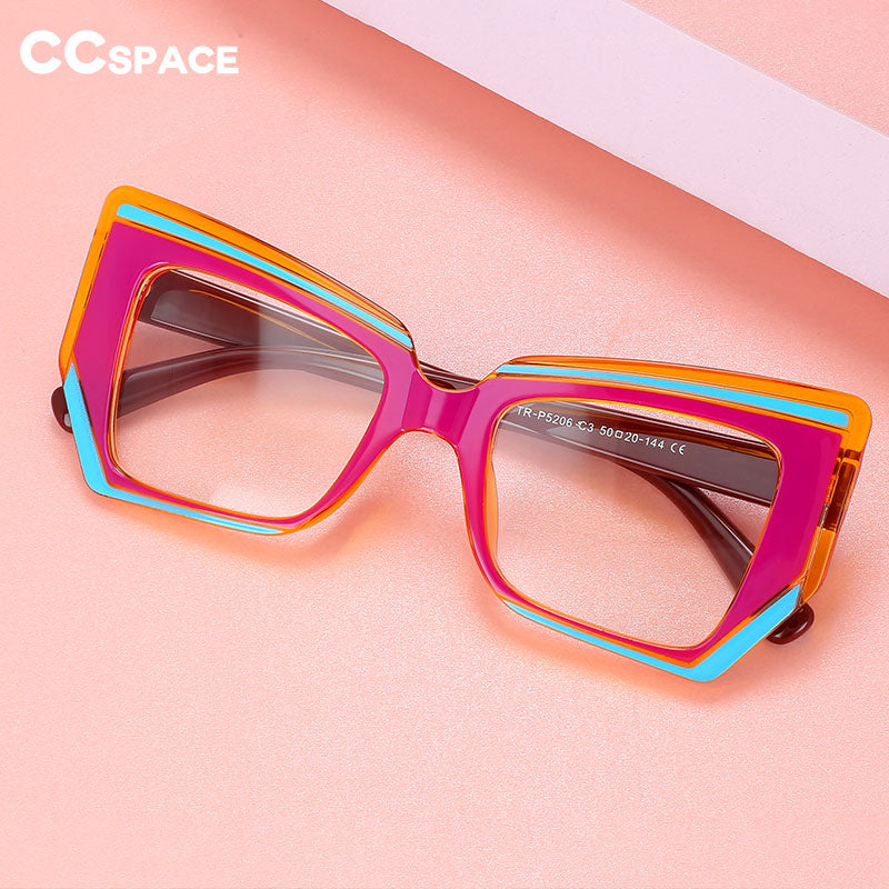 CCspace Women's Full Rim Square Tr 90 Eyeglasses 56416 Full Rim CCspace   