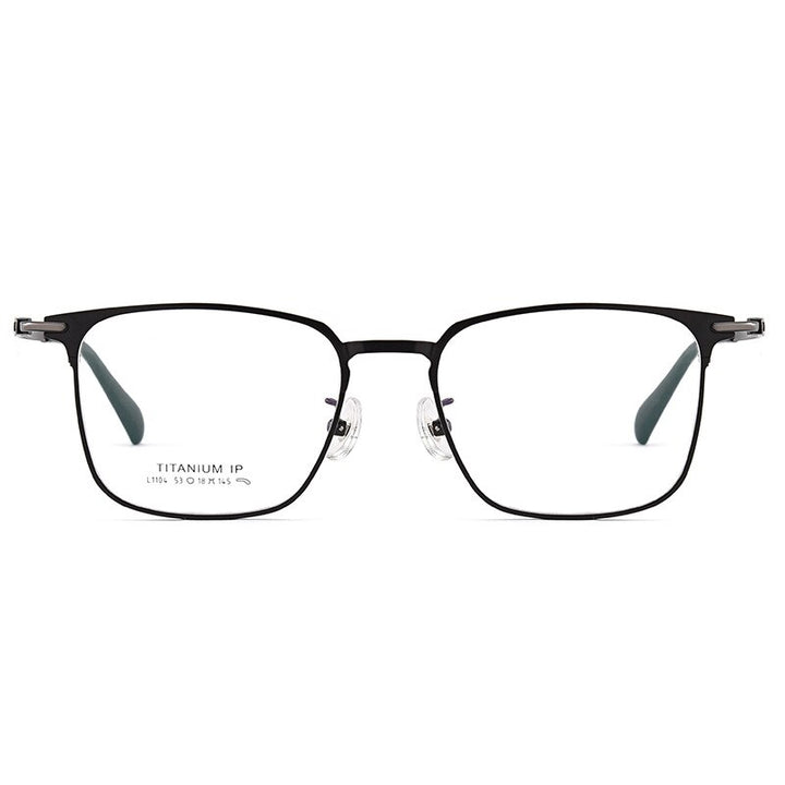 Bclear Unisex Full Rim Square Titanium Acetate Eyeglasses Lb1104 Full Rim Bclear Black  