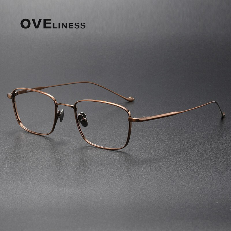 Oveliness Unisex Full Rim Square Titanium Eyeglasses  Chordf Full Rim Oveliness bronze  
