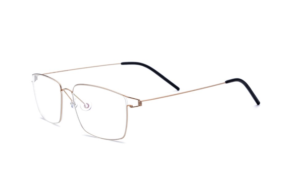 Muzz Men's Full Rim Square Titanium Alloy Screwless Frame Eyeglasses 3in3 Full Rim Muzz Square Gold  