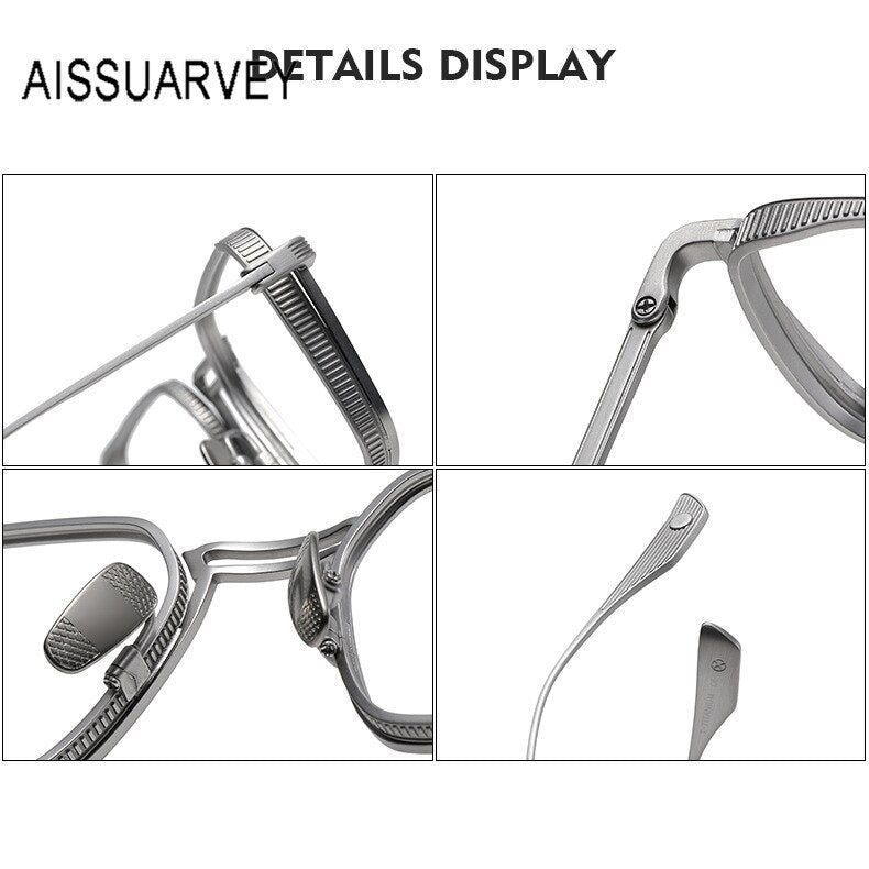 Aissuarvey Men's Eyeglasses Titanium Ip Double Bridge Full Rim 15g Full Rim Aissuarvey Eyeglasses   