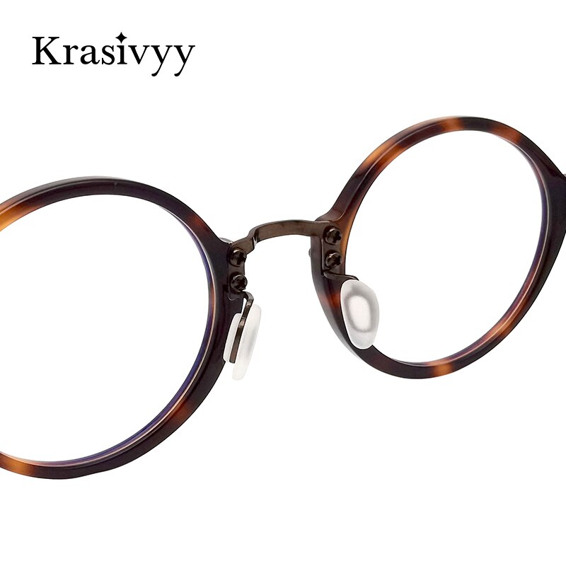 Krasivyy Unisex Full Rim Round Titanium Acetate Eyeglasses Rlt5866 Full Rim Krasivyy   