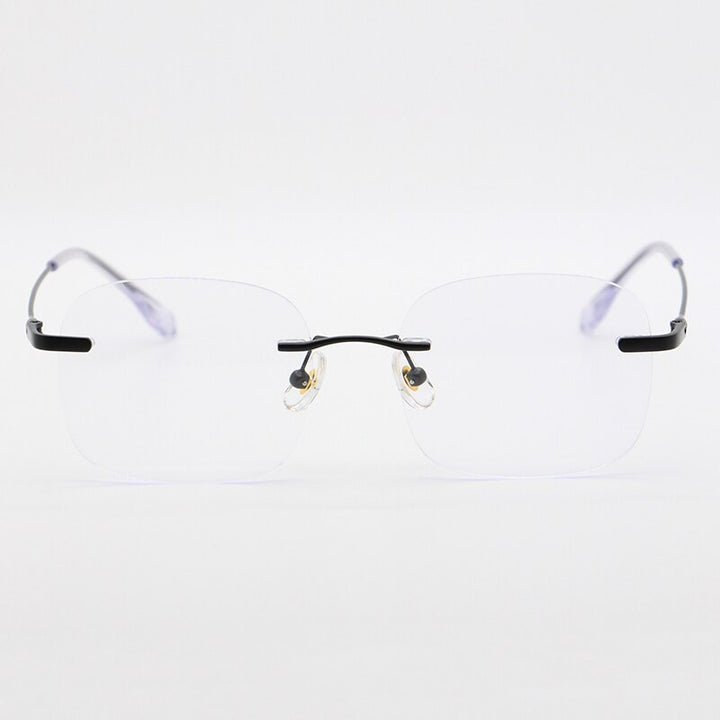 Bclear Unisex Rimless Square Titanium Frame Eyeglasses Myw01 Rimless Bclear   