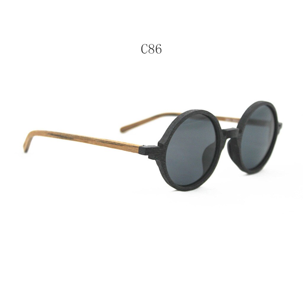 Hdcrafter Unisex Full Rim Round Bamboo Wood Handcrafted Polarized Sunglasses 8843 Sunglasses HdCrafter Sunglasses C86  