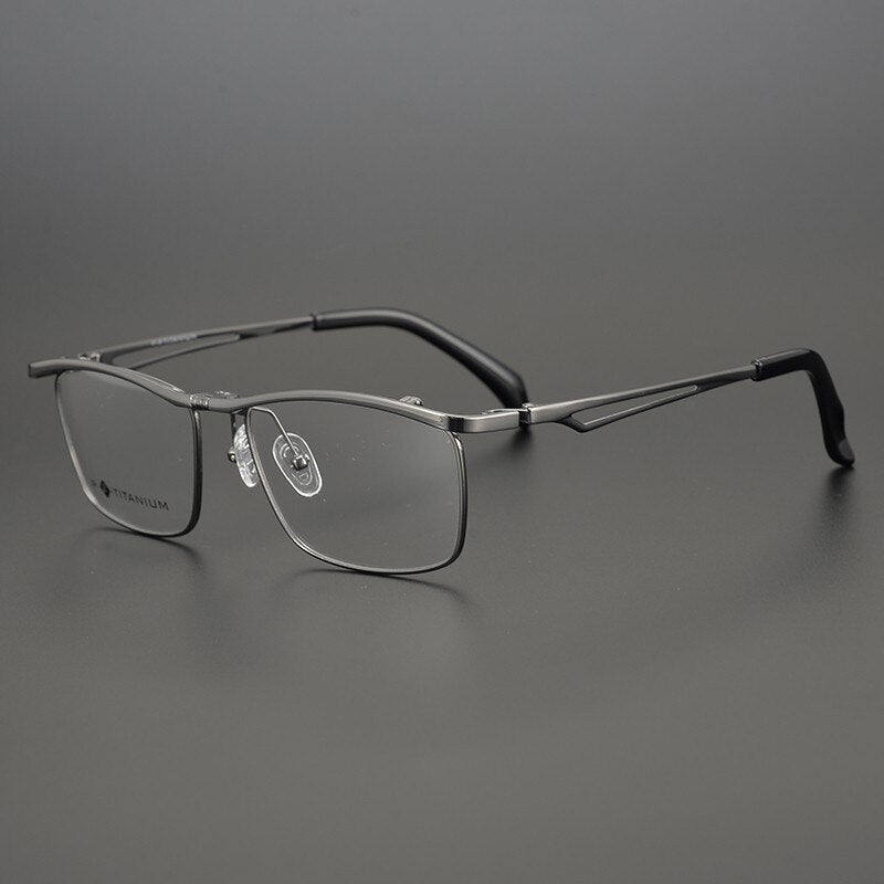 Gatenac Unisex Full Rim Square Titanium Flip Up Frame Eyeglasses Gxyj752 Full Rim Gatenac Gun  
