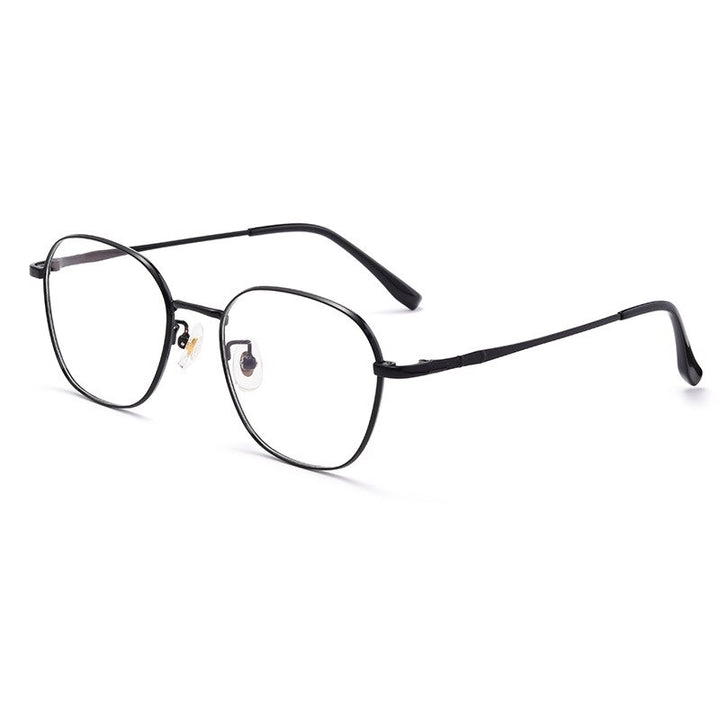 Hotochki Unisex Full Rim Titanium Alloy Oval Frame Eyeglasses 53308 Full Rim Hotochki black  