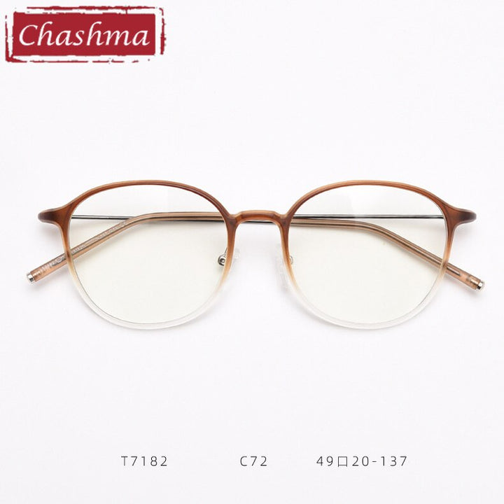 Chashma Round TR90 Eyeglasses Frame Lentes Optics Light Women Small Circle Quality Student Prescription Glasses For RX Lenses Frame Chashma Ottica Gradient Brown  